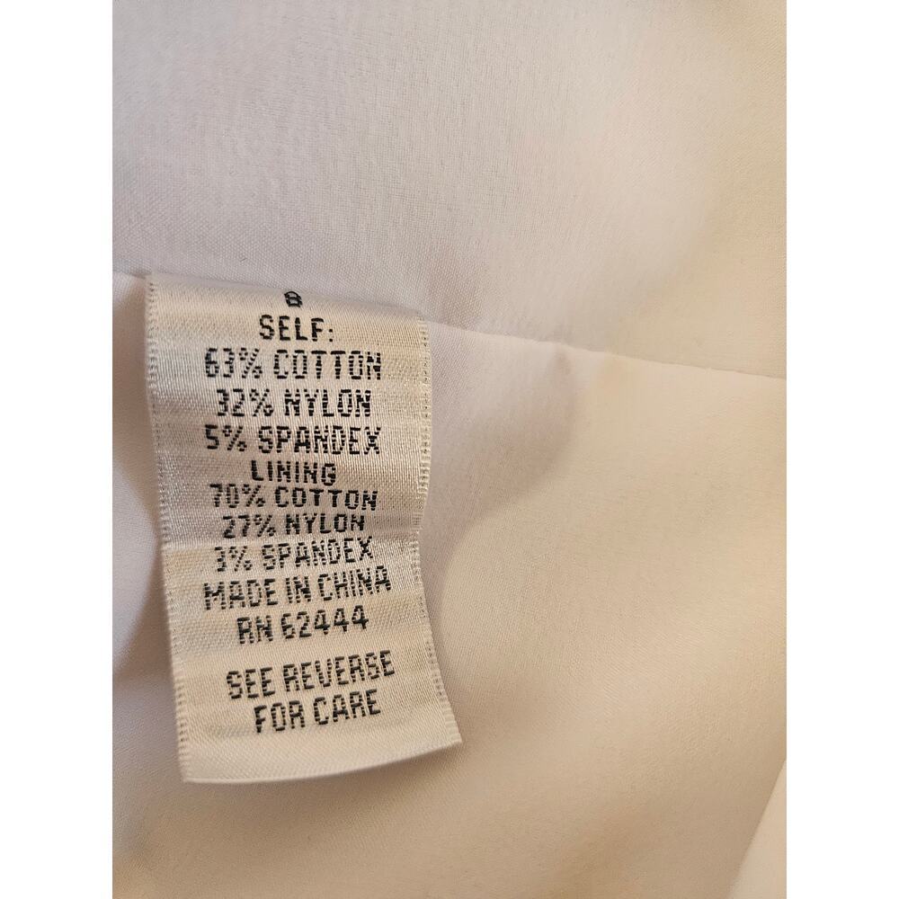 Nicole Miller White Sheath Dress Tiered Ruffles Scoop Neckline Zip Up Sz 8 - Picture 7 of 9